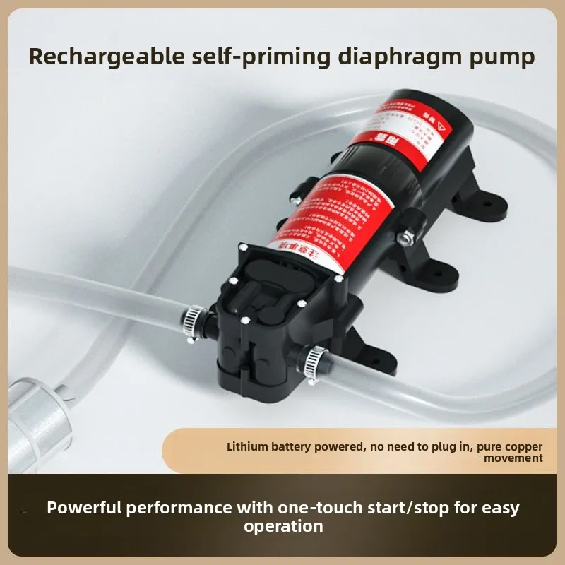 Lithium Battery Powered Water Pump Charging Self-priming Pump Diaphragm High Pressure Outdoor Car Wash Booster Special Suction
