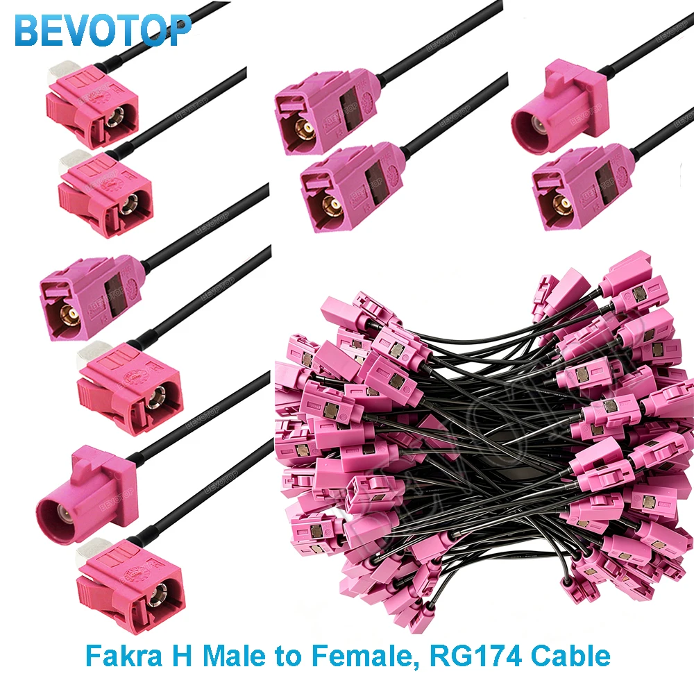 1PCS RG-174 Violet Fakra H Male/Female to Fakra H Connector RAL4003 RG174 Pigtail for GPS Navigation Extension Cable Jumper