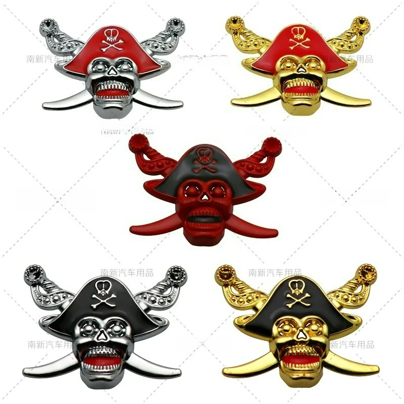

High-quality Car Modification Metal 3D Stereoscopic Car Stickers Caribbean Pirates Body Decoration Scratches Cover Car Parts