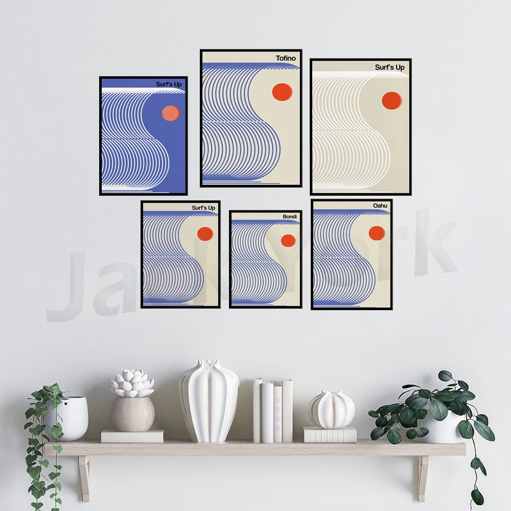 Hawaii Surfing Destination Art Print - Retro Typographic Wall Art Poster Gallery Art Home Decor