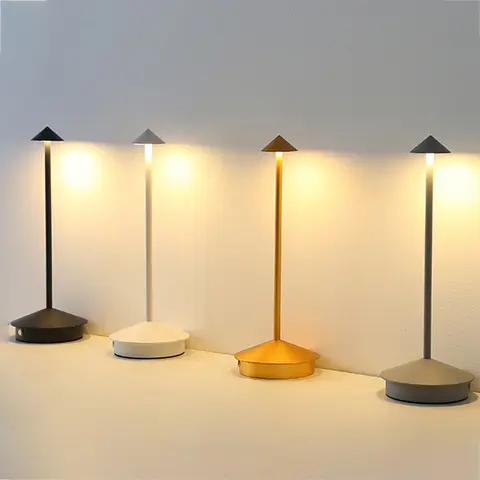 Rechargeable Table LED Lamp Touch Sensor Night Desk Lamp for Restaurant Hotel Bar Bedroom 3 Color Temperatures Stepless Dimming