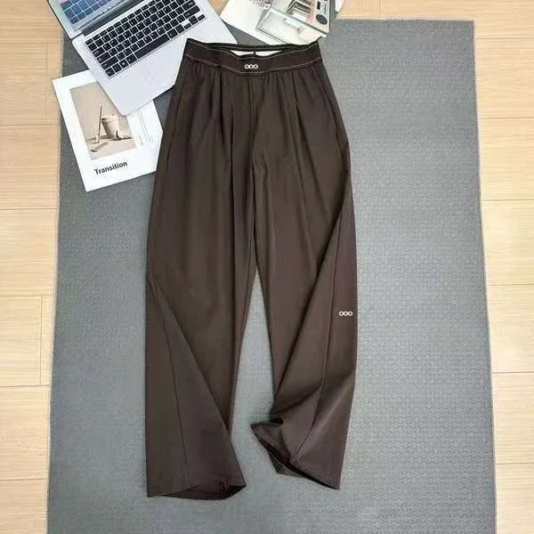 2026 Loszittende, casual broek voor dames, zomermodel, hoge taille, dunne yogabroek, ademend, vloeiend model, rechte pijpen, wijde pijpen, joggingbroek.