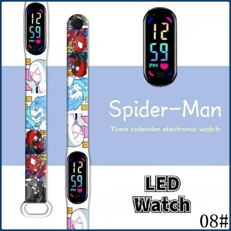 MINISO Spiderman Kid's Watches Men Sport Wristband Bracelet Waterproof Children Digital Watch Boys LED Clock Gift