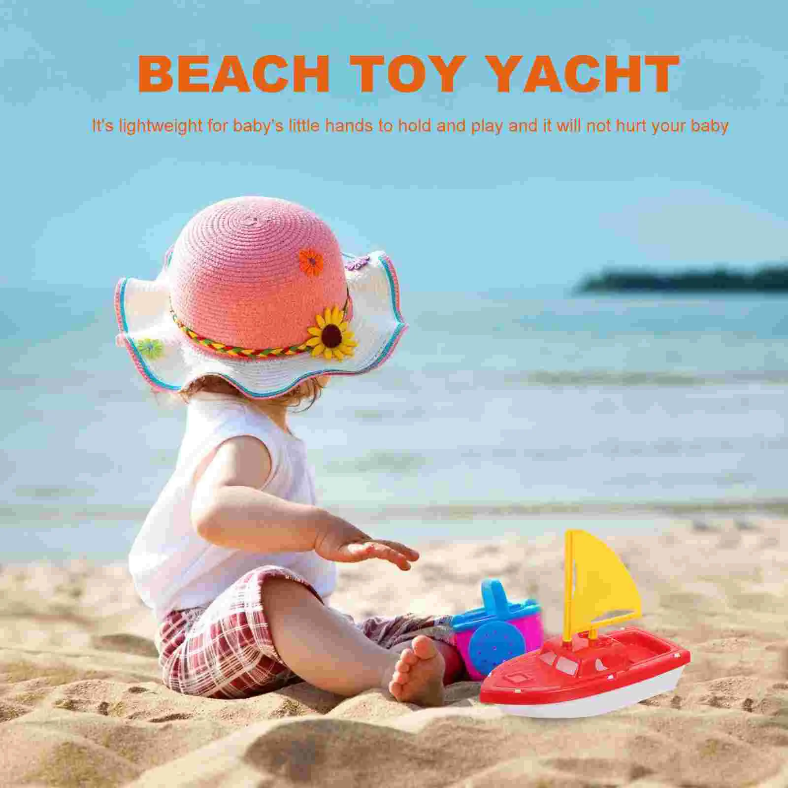 Plastic Beach Bath Toys Lightweight Red Baby Shower Boats Playful Tub Pool Toy Sets Sailing Race Boat