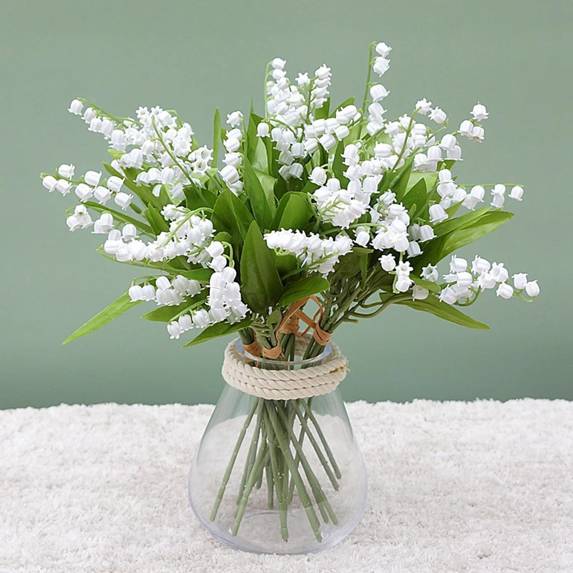 6 Stück weiße Kunstblumen, künstliche Plastikblumen, handgefertigt, für Heimdekoration, Wanddekoration, Hochzeit, Haushaltsprodukte, Outdoor-Requisiten – Detail 5