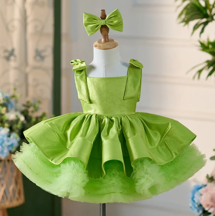 New Custom Princess Kids Tutu Toddler Birthday Party Dress bambini battesimo neonate vestiti abiti infantili