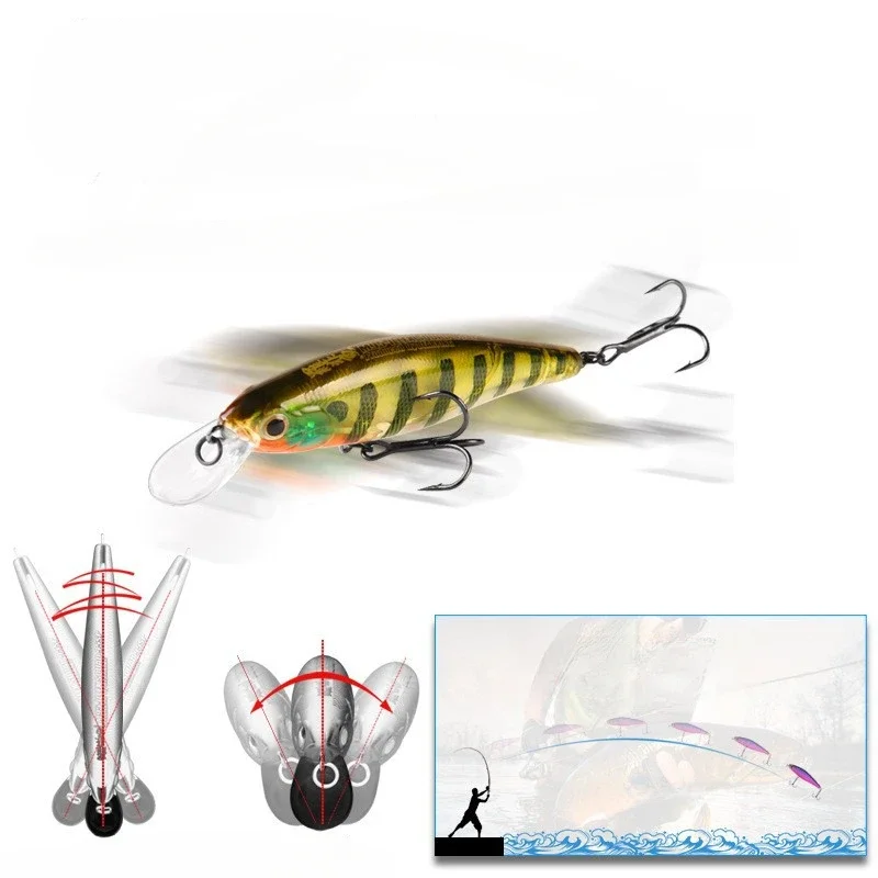 Bearking-Squad Octopus Minnow Fishing Hook, Fishing Tackle, Cores sortidas, Wobbler, 95mm, 14,8G, 65mm, 6g