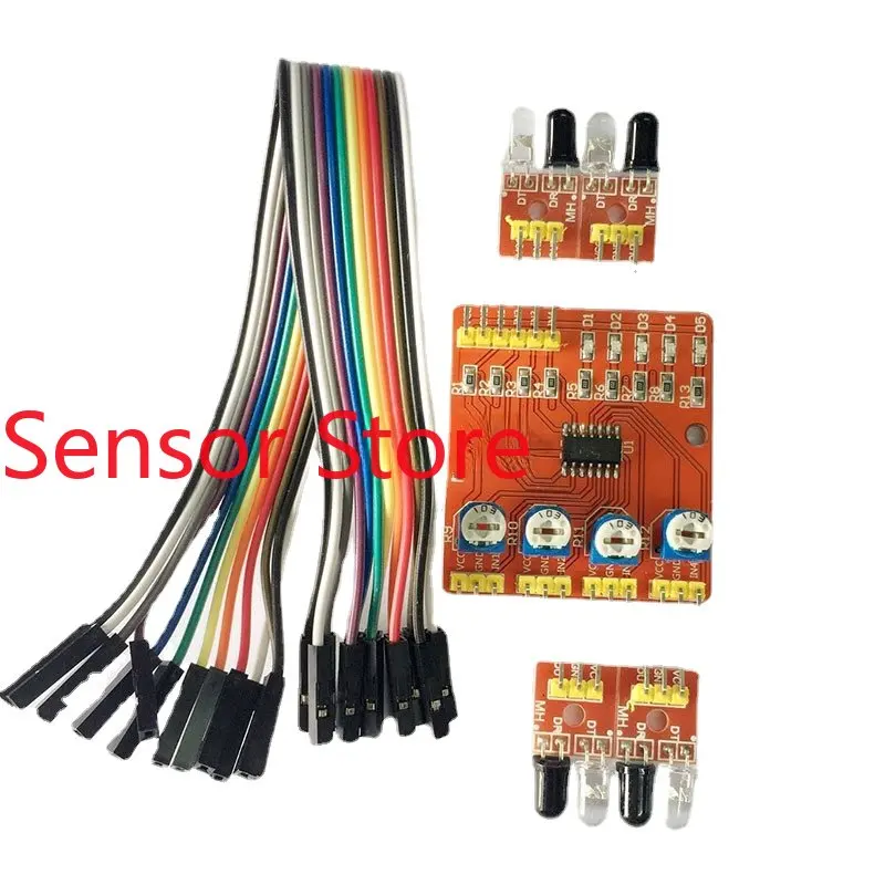 5 Stuks 4-weg Infrarood Tracing Module Lijn Obstakel Vermijden Trolley Robot Sensor