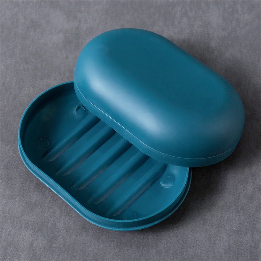 Plastic Bathroom Shower Soap Box With Lids Travel Portable Small Soap Tray Dish Storage Holder Plate Home Soap Container