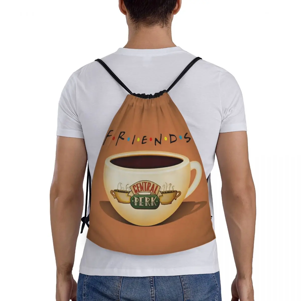 Friends Central Park Mochila com cordão para esportes, academia, bolsa de corda para ciclismo