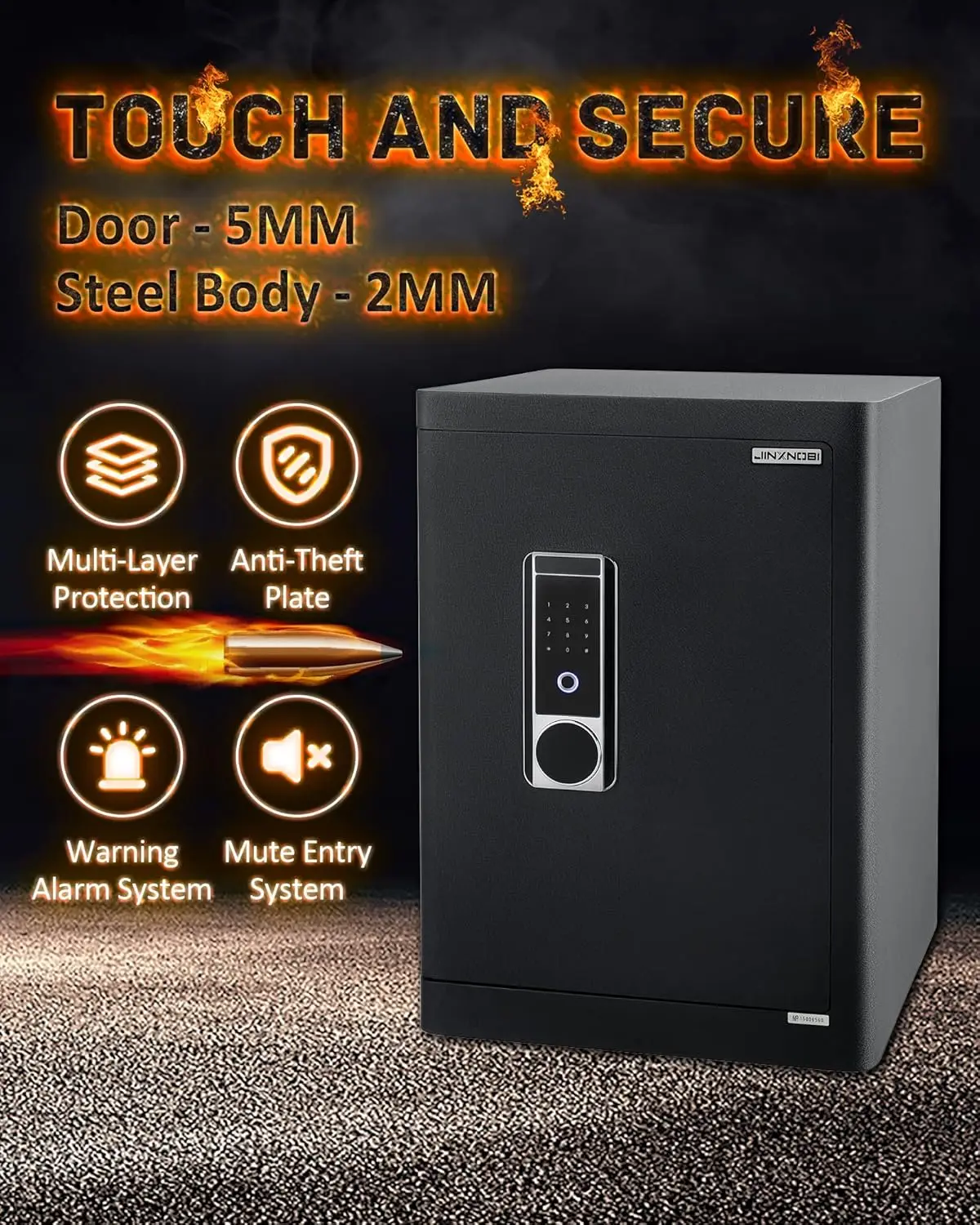 خزائن بيومترية كبيرة فاخرة، خزائن مجوهرات للمنزل، صندوق أمان بأقدام مكعبة، وصول بصمة الإصبع، خزائن منزلية مقاس 25.2 بوصة مع مجوهرات Dra