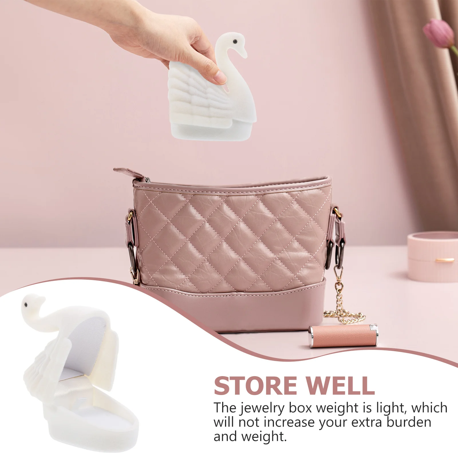 

Earring Necklace Packaging Box Wedding Boxes for Ceremony Jewelry Holder Romantic Case Flocking Women Lovers Earrings