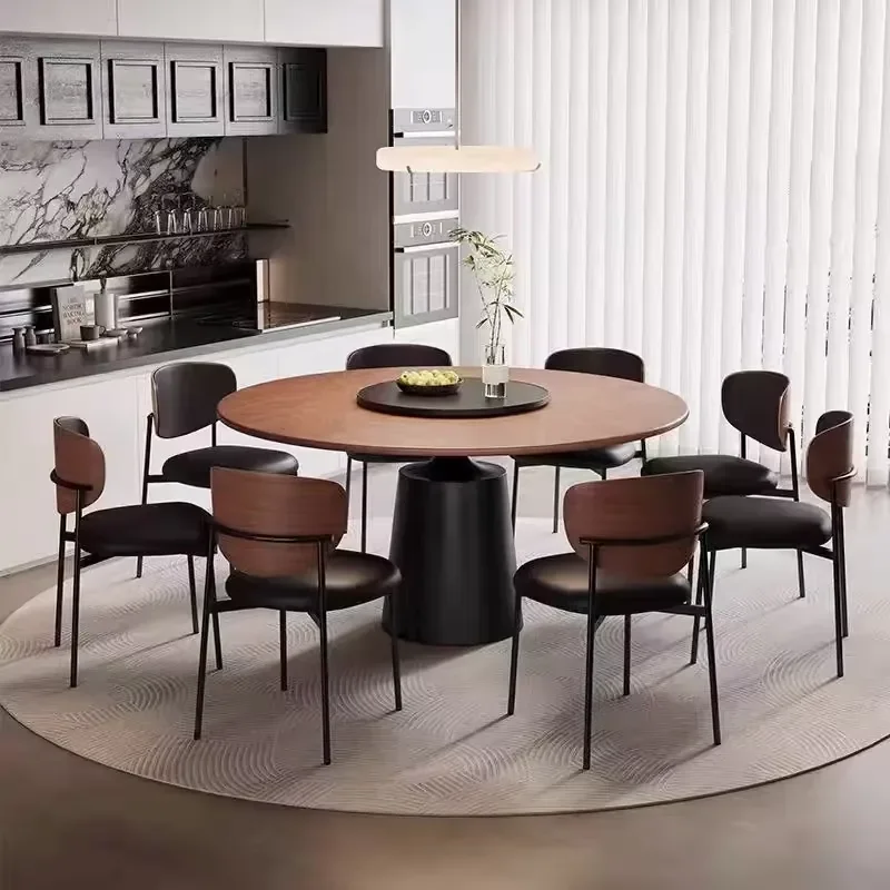 #American Style Modern Wooden Big Round Table Modern Dining Table Dining Room Furniture Table