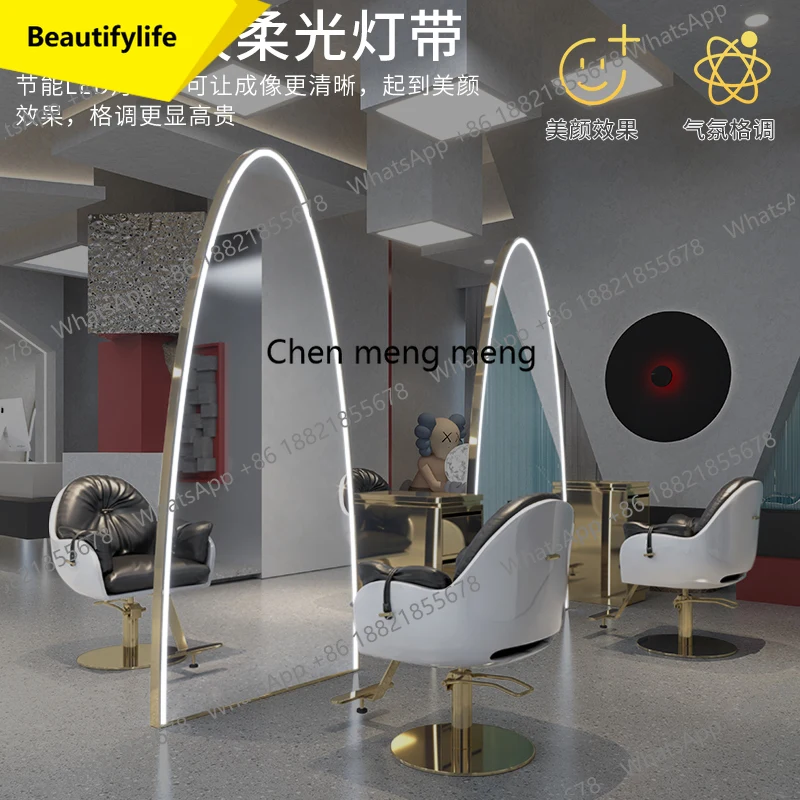 

A57 Barber shop high-end single and double-sided floor mirror hair shop mirror perm and dye hair cutting mirror