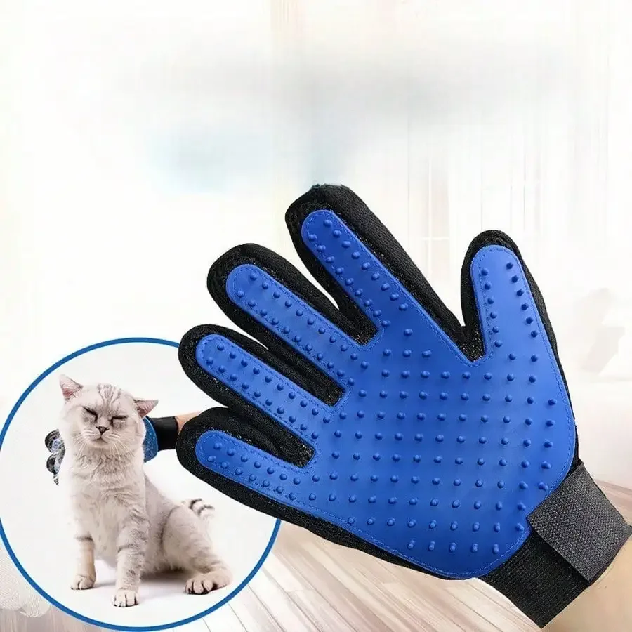 Premium huisdierverzorgingshandschoenen, 2-in-1 deshedding- en badhandschoenen voor katten en honden, zachte siliconenborstel voor gemakkelijke ontharing