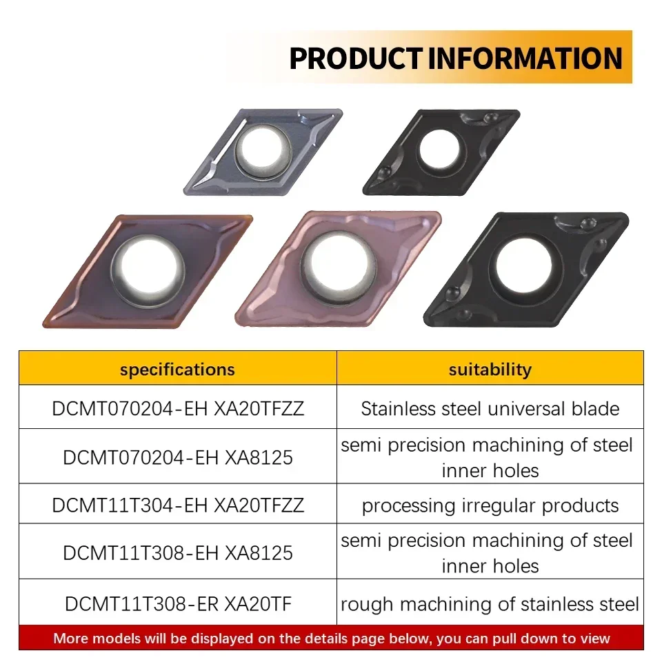 LiYu DCMT 070204   DCMT11T304 DCMT11T308 inserto de torneado insertos de carburo DCMT hoja de torno CNC para cortador de torno de acero inoxidable