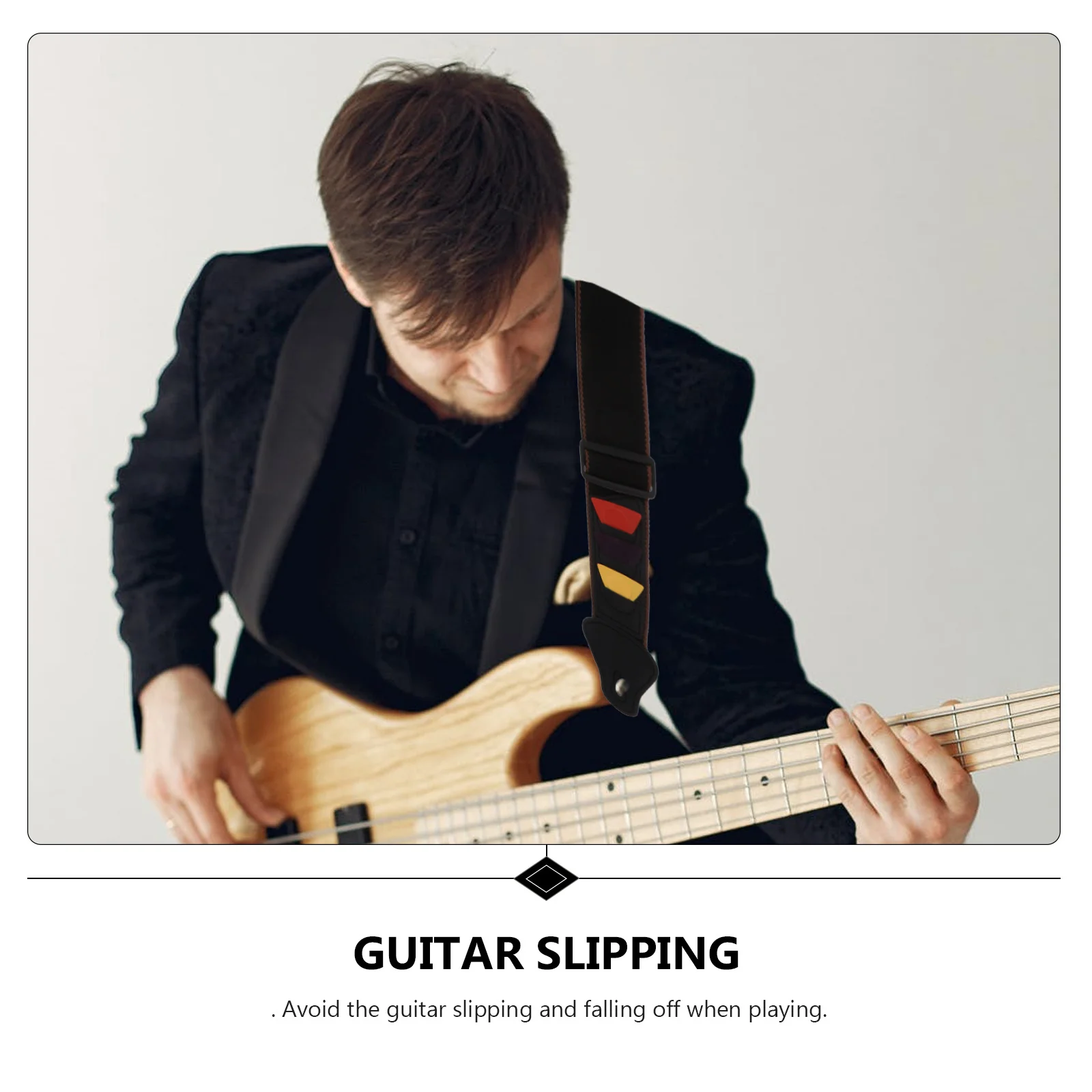 

1Set Premium Guitar Strap Friendly Comfortable Shoulder Belt for Electric Bass Folk Guitar Bass Shoulder Strap Set