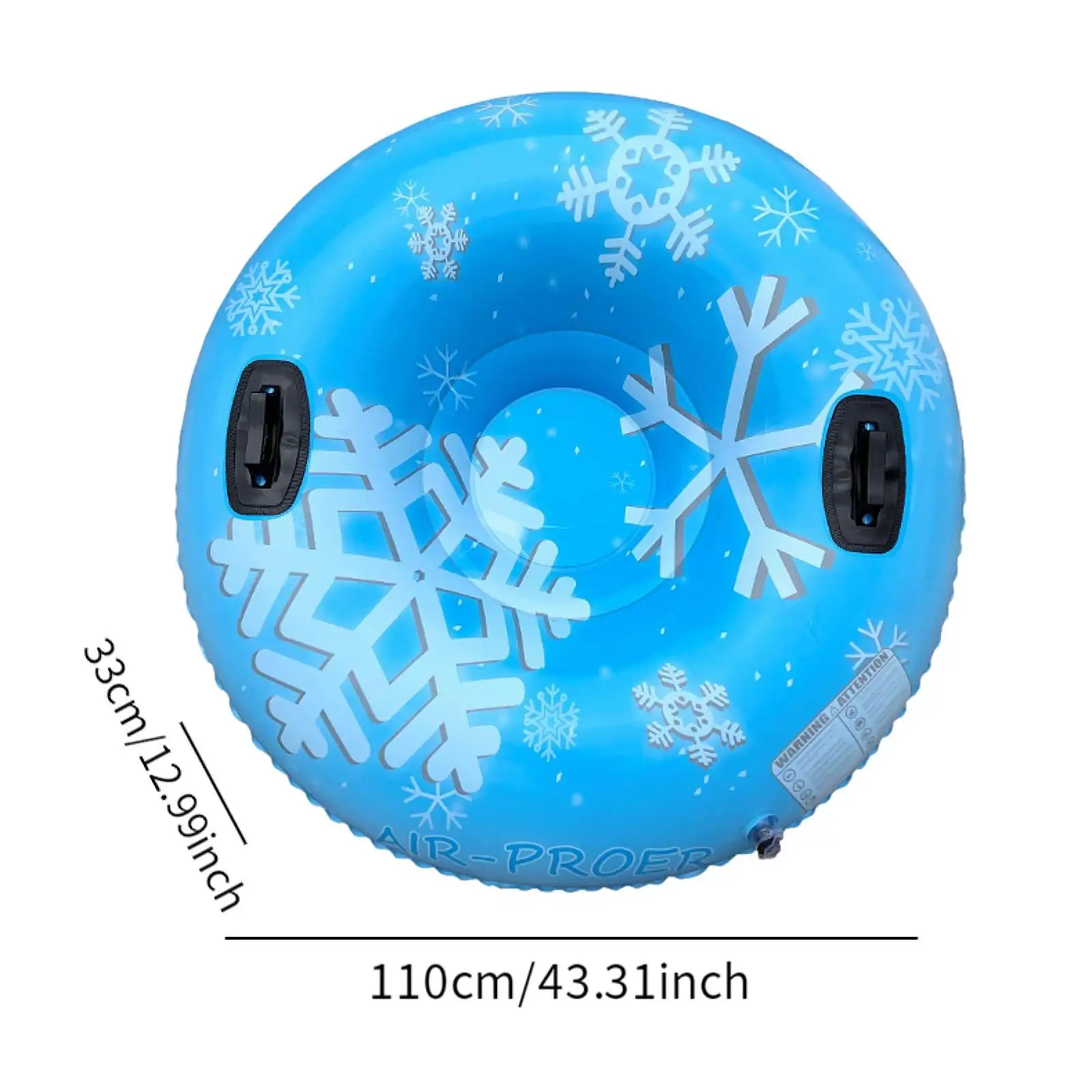 Inflatable Snow Tube 43.3 นิ้วแบบพกพาเล่นสกีหลอดของขวัญ Inflatable เลื่อนสําหรับปีใหม่กีฬาฤดูหนาวสนุกกิจกรรมครอบครัวเล่นสกี