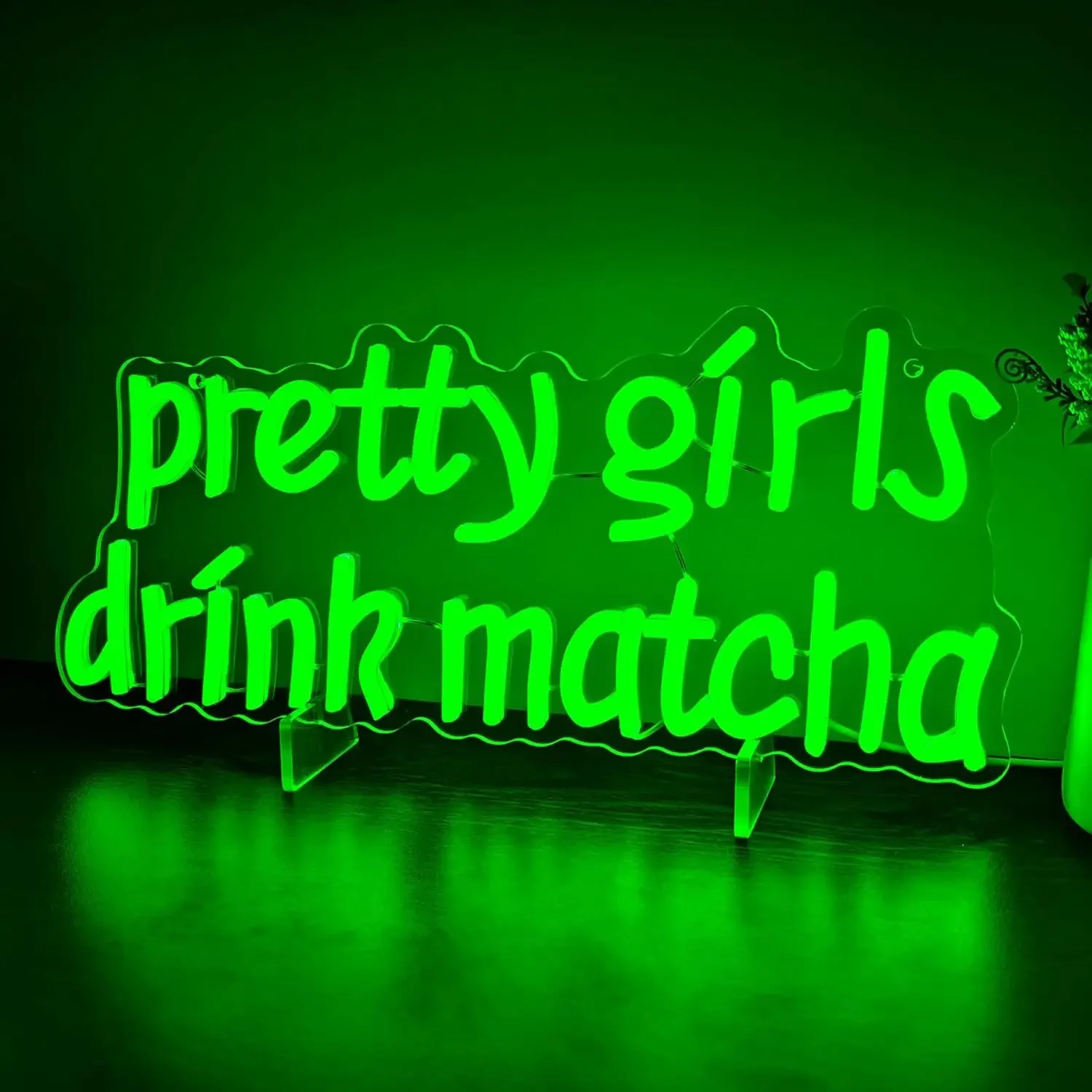 

LED Beautiful Girl Drinking Matcha Neon Light USB Power Tea House Exhibition Hall Coffee Shop Cake Shop Living Room Wall Decor
