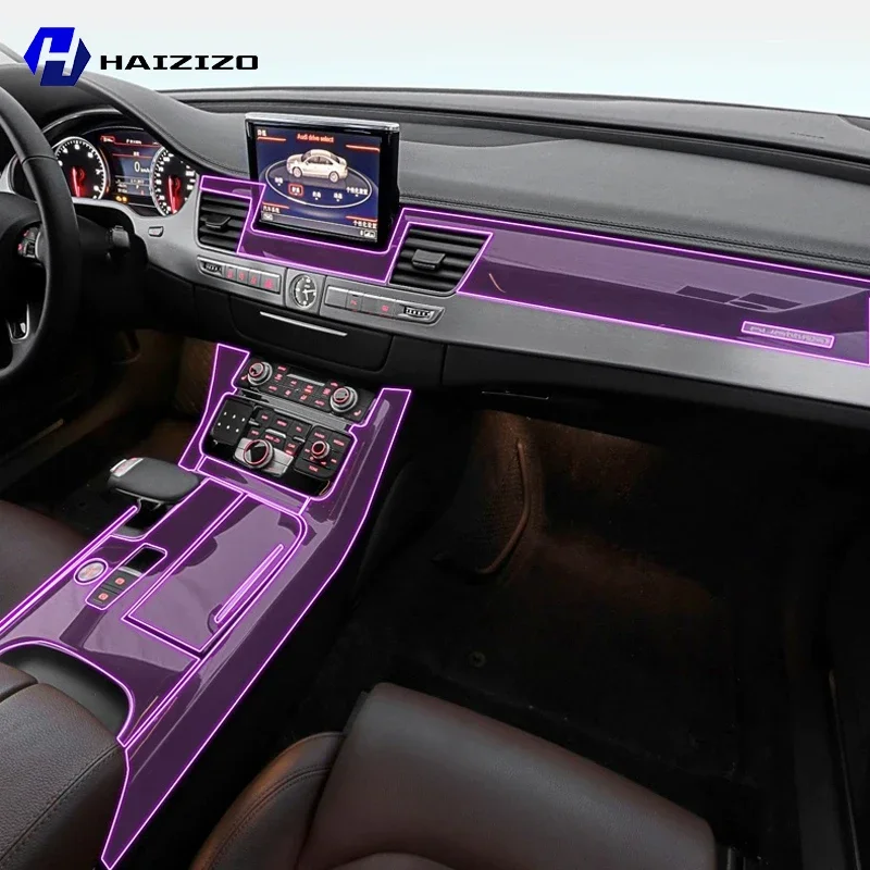 

For Audi S8 2012-2018 Car interior center console protective sticker interior decorative strip TPU protective sticker refit PPF