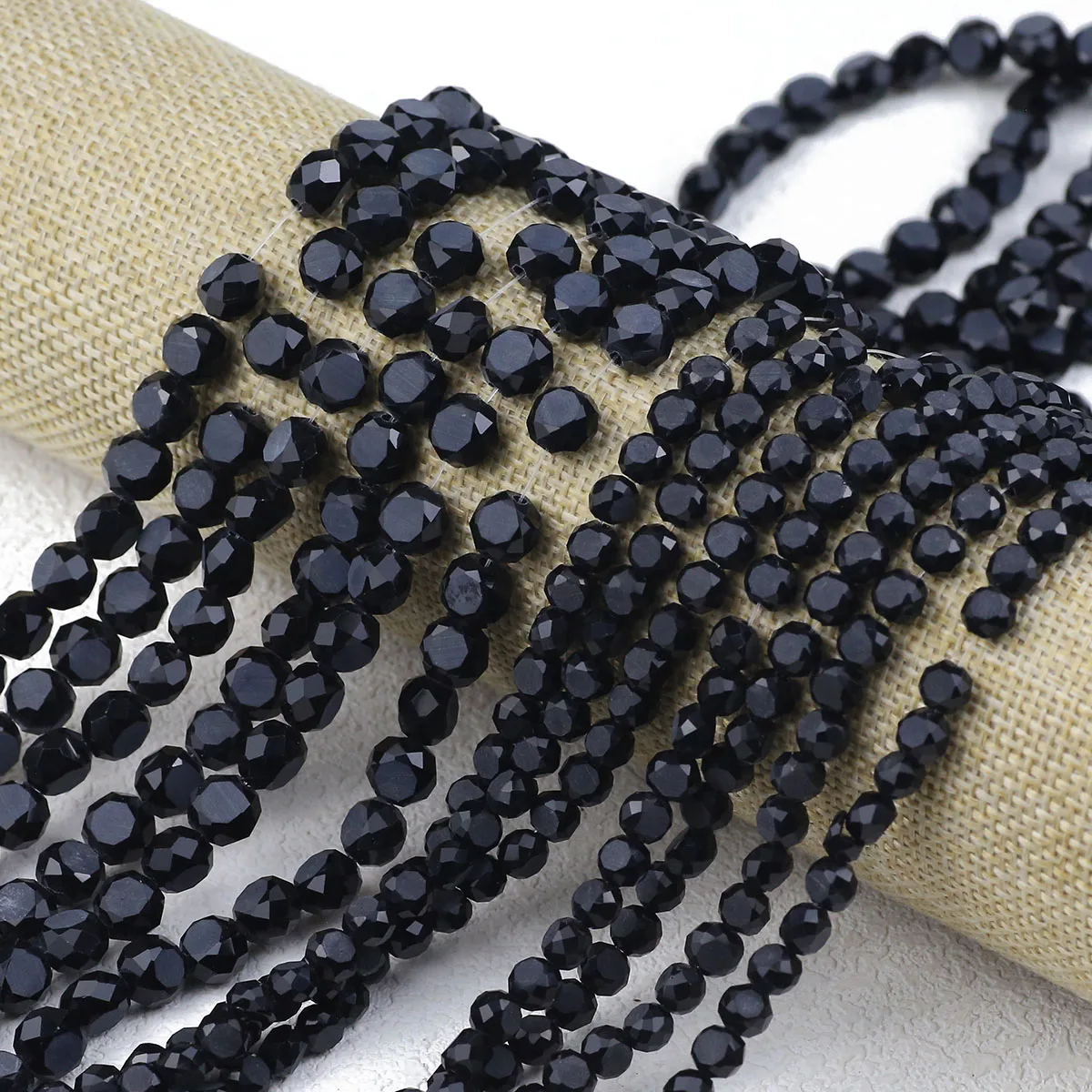 6/8mm Black Bread Austrian Crystal Faceted Bead Glass Loose Spacer Beads For Jewelry Making DIY Bracelets Earrings Accessories