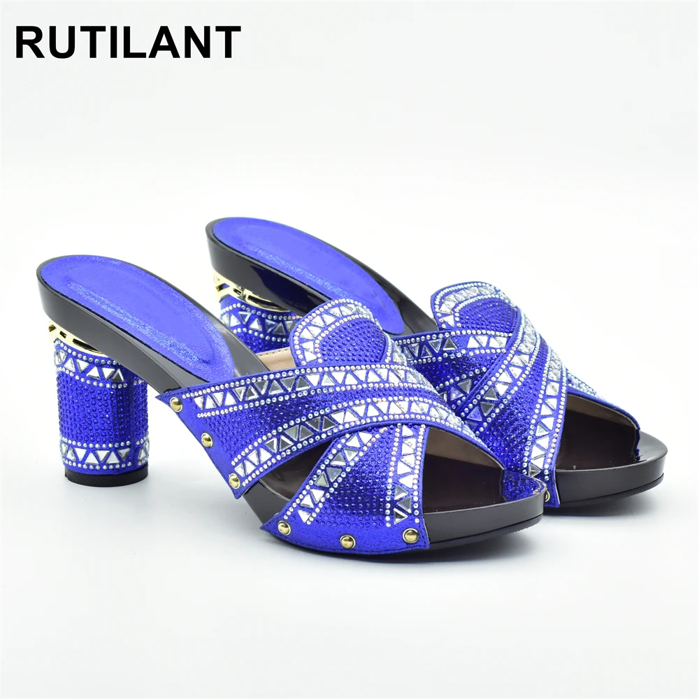 

New ArrivalHigh Quality Italian Wedding Women Shoe Decorated with Rhinestone African Party Shoes for Women Nigerian Women Shoes