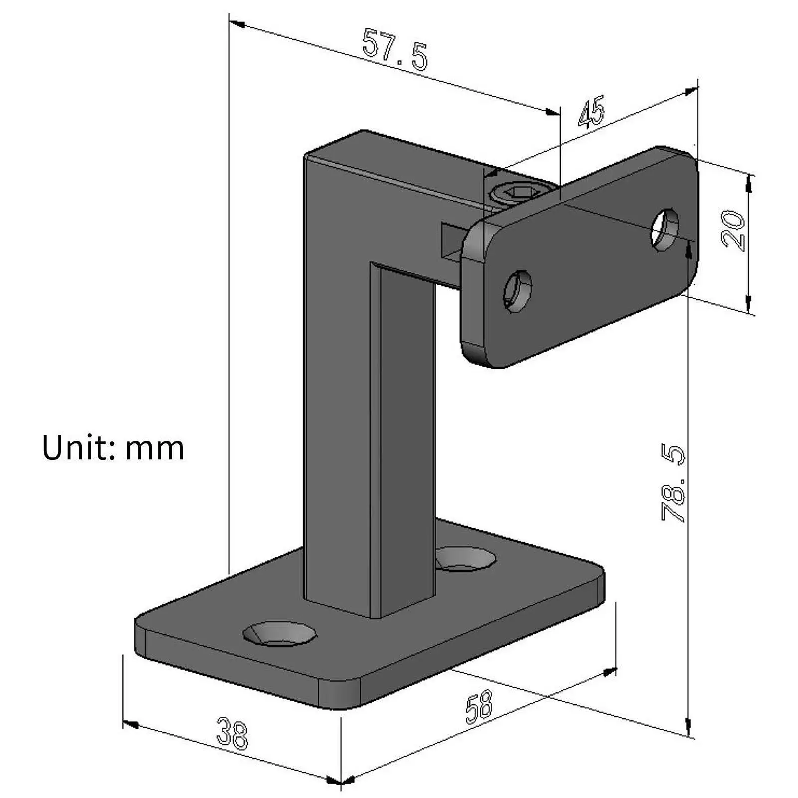 Swivel Handrail Brackets Adjustable Iron Black with Screws for Wall Mounted Staircase Railing Bracket Heavy Duty for Banister