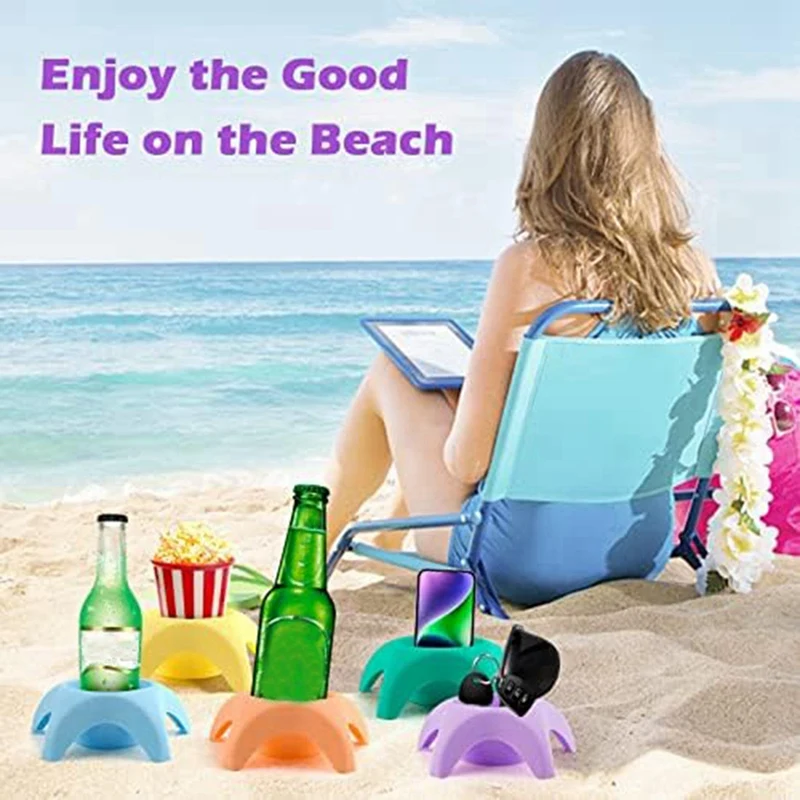 Beach Vacation Essentials Accessories Beach Cup Holders, Sand Coasters, Beach Travel Essentials For Women