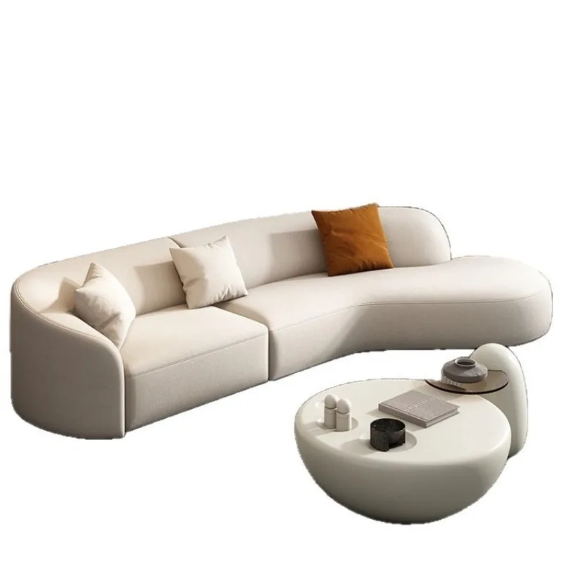 modern princess sofa curved sofa living room minimalist French beauty salon clothing store Internet celebrity sofa full set