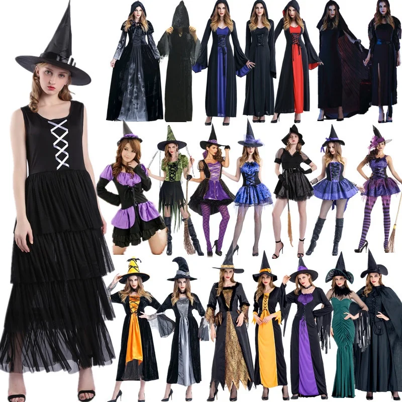 

loween Adult Witch Long Dr Cosplay Bla Death God Costume Women's Traditional Ethnic Stage Performance Clothing