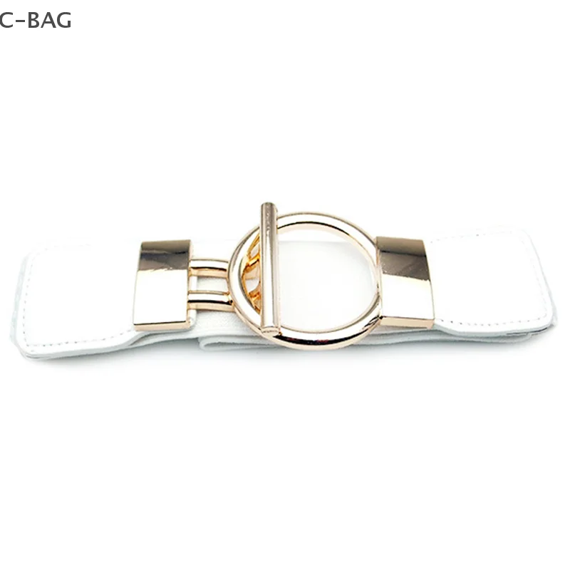 Женский пояс с пряжкой, широкий эластичный эластичный пояс для женского платья