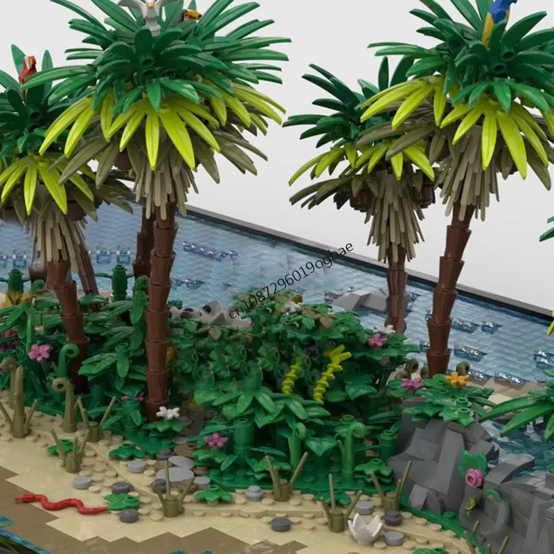 Novo 4710 pçs moc europeu medieval piratas série ponto de demolição modelo diy ideias criativas crianças brinquedos presentes aniversário blocos de construção