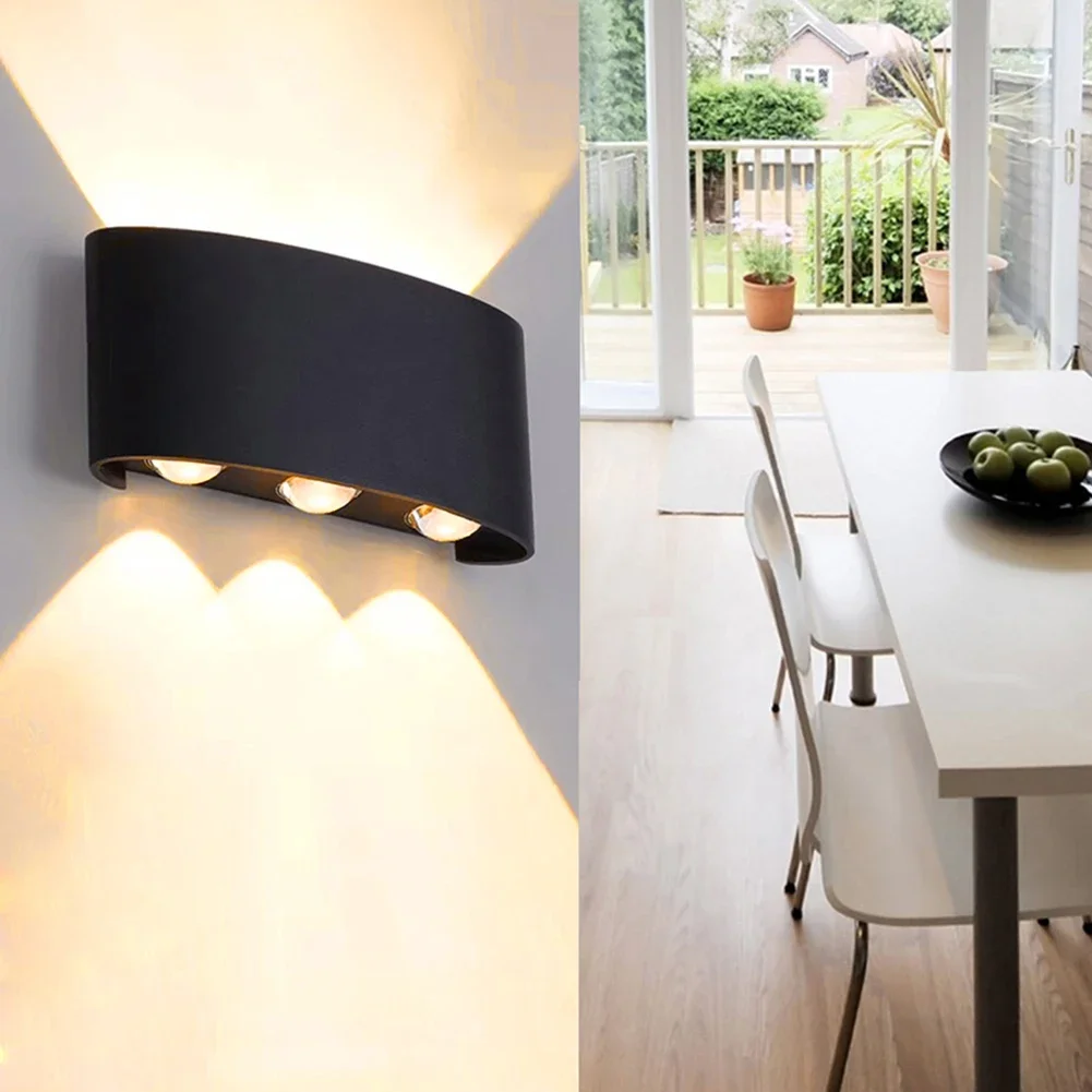 조절식 모던 벽 조명, 2W, 4W, 6W, 8W, 10W, 조절식 블랙 베란다 조명, LED 벽 팩 조명, 계단 차고 파티오 정원용