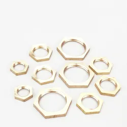 1-5pcs Brass Hex Lock Nuts Pipe Fitting 1/8
