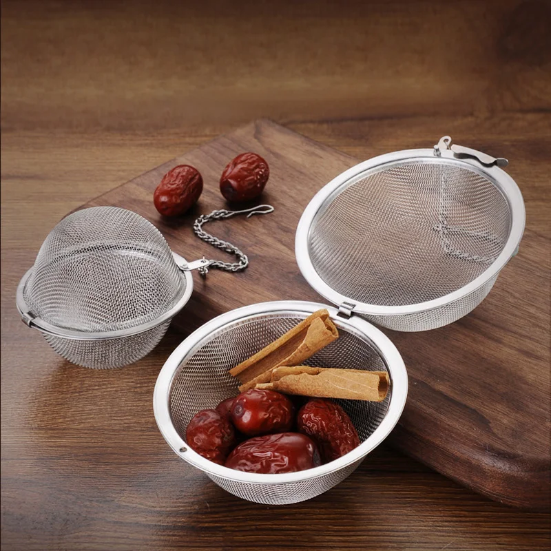 1pcs Stainless Steel Spice Tea Ball Tea Infuser Sphere Locking Strainer Mesh Infuser Tea Filter Strainers Kitchen Tools