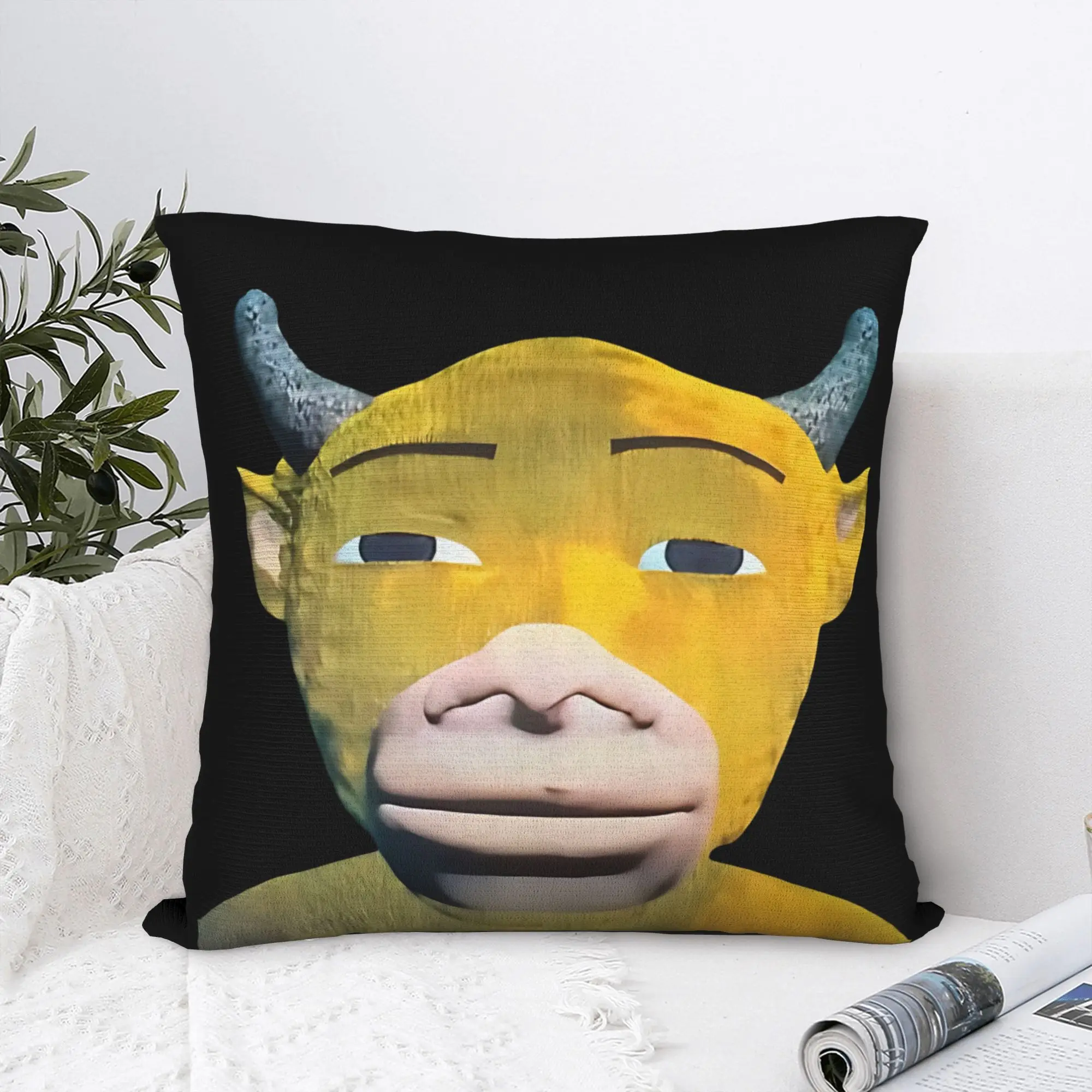 Niu Lai Movie Mother Cow Character  Square Pillowcases Polyester Sofa Cushion Cover Creative Decorative Pillowcase 45*45