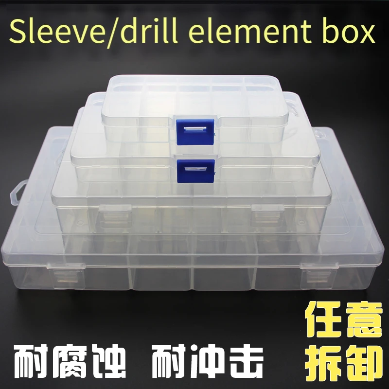 Transparent 10/15~28 Grid Storage Box Organizer Case Cajas Organizadora Storing Plastic Box Jewelry Beads Pill Screw Organizador