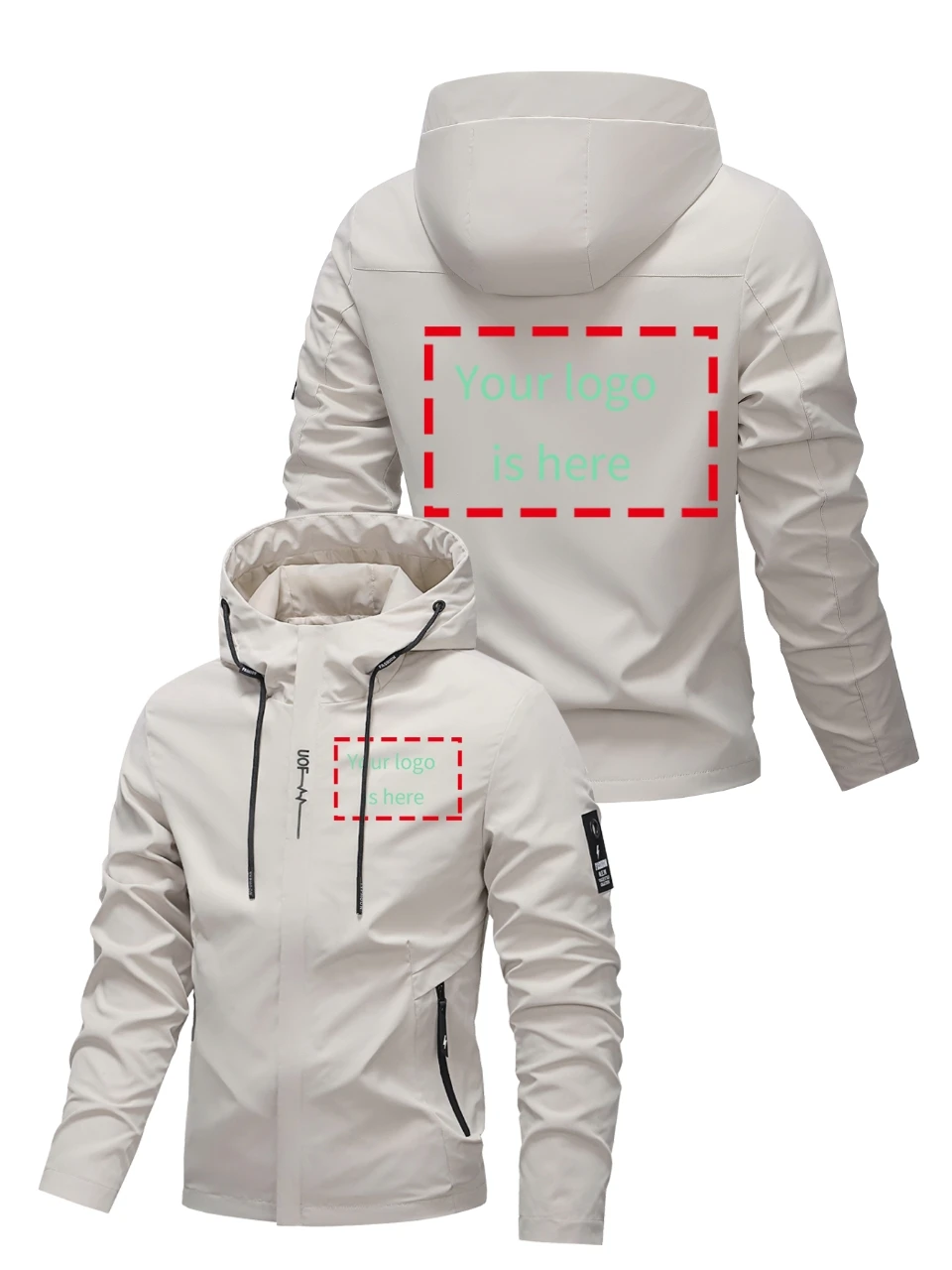 Startseite Herrenbekleidung Herrenjacken und -mäntel Herren-Kapuzenjacke mit individuellem Logo J... Herren-Kapuzenjacke mit individuellem Logo und İzed-Logo