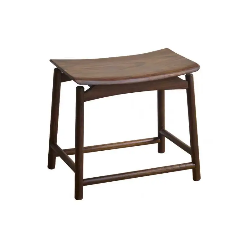 

North American black walnut dressing stool living room household small stool new Chinese ingot saddle stool tea table soli