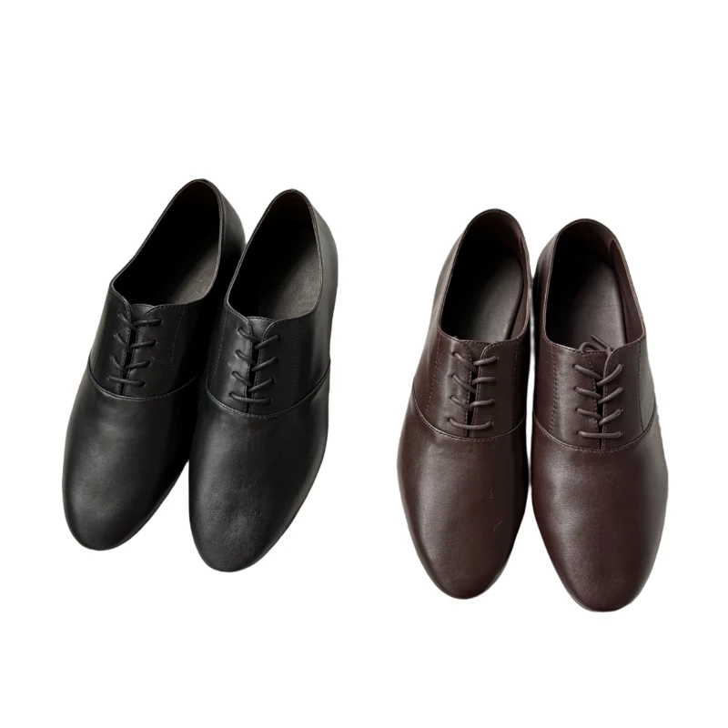 

Классические красивые модные удобные нишевые туфли из смешанной овчины на шнуровке, красивые удобные кожаные туфли AG1816