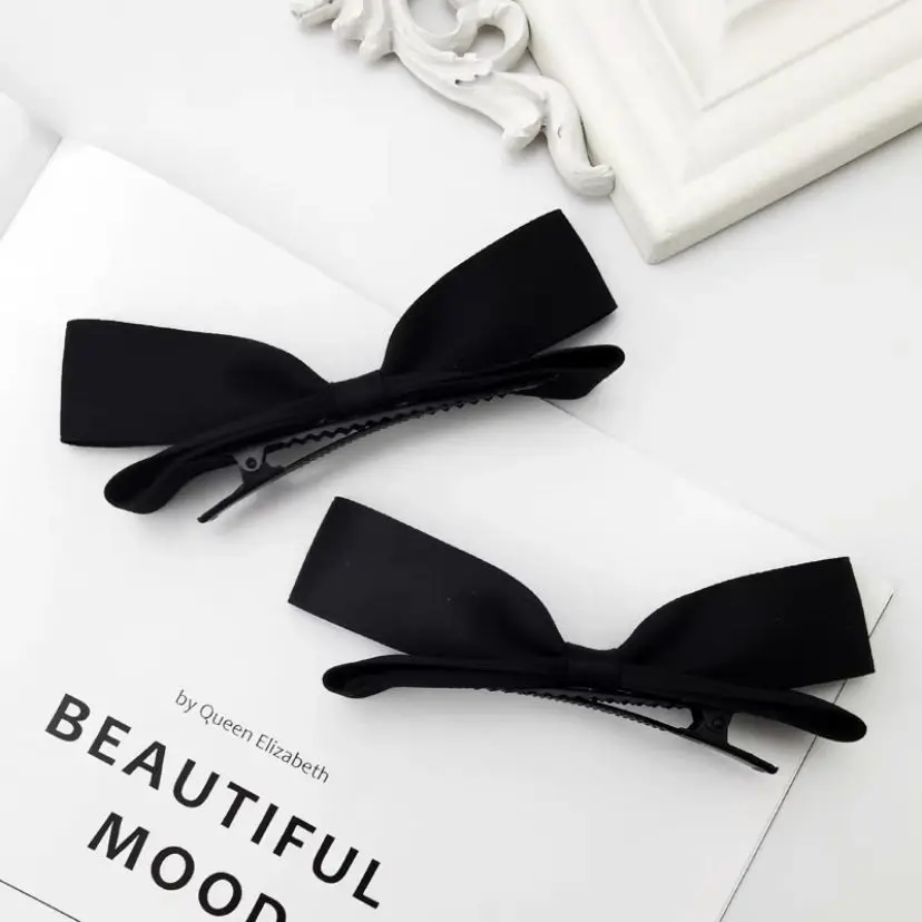 2pcs Cute 3D Bow Hair Clips Cute Sweet Pink Girls Bangs Hair Pin Elegant Headwear Girls Women Hair Accessories