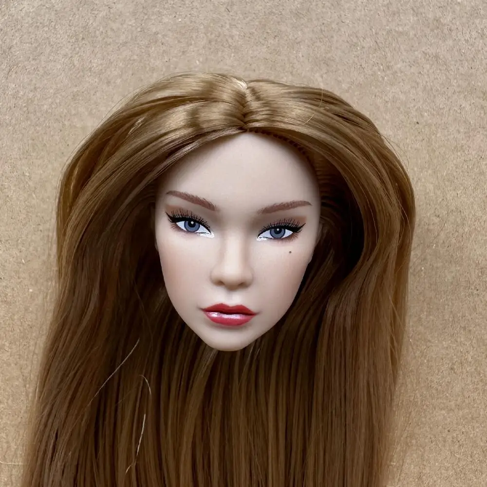1/6 Maßstab Modellpuppenköpfe mit Maulwurfdetail, mehrfarbige Haaroptionen, braune, weiße, beige Hauttöne für Puppenbau-Sammlerstücke – Detail 10
