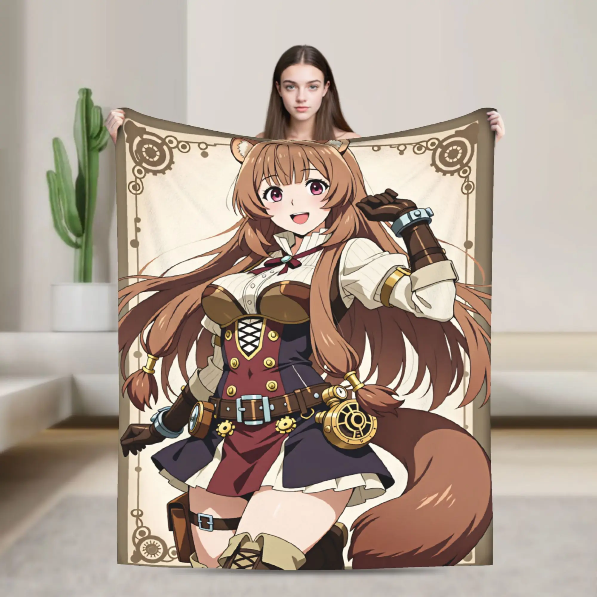 Raphtalia Super Warm Blanket  Camping Plush Bedding Throws Funny Couch Chair Flannel Bedspread Sofa Bed Cover