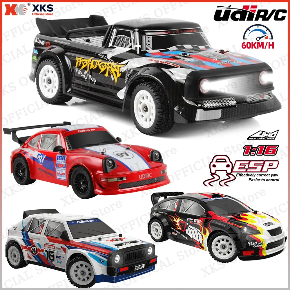XKS UDIRC UD1601 UD1603 UD1604 UD1697Pro 1/16 4WD Brushless Motor RC Car 60km/H High Speed 2.4G LED Lights Drift Racing Toy Gift