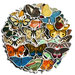 50pcs Vintage Aesthetic Butterfly Stickers Pack Suitcase Phone Stationery Guitar Ipad DIY Handmade Sticker Journal Accessories