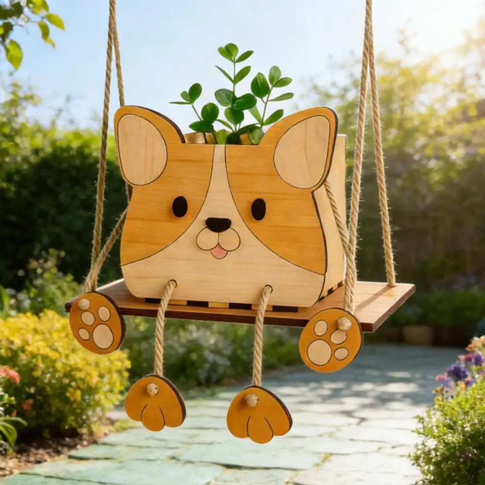 Flower Pot Holder Swing Hanging Planter Holder Cute Hanging Planter Holder Swing Flower Pot Hanger for Indoor Plants Succulents