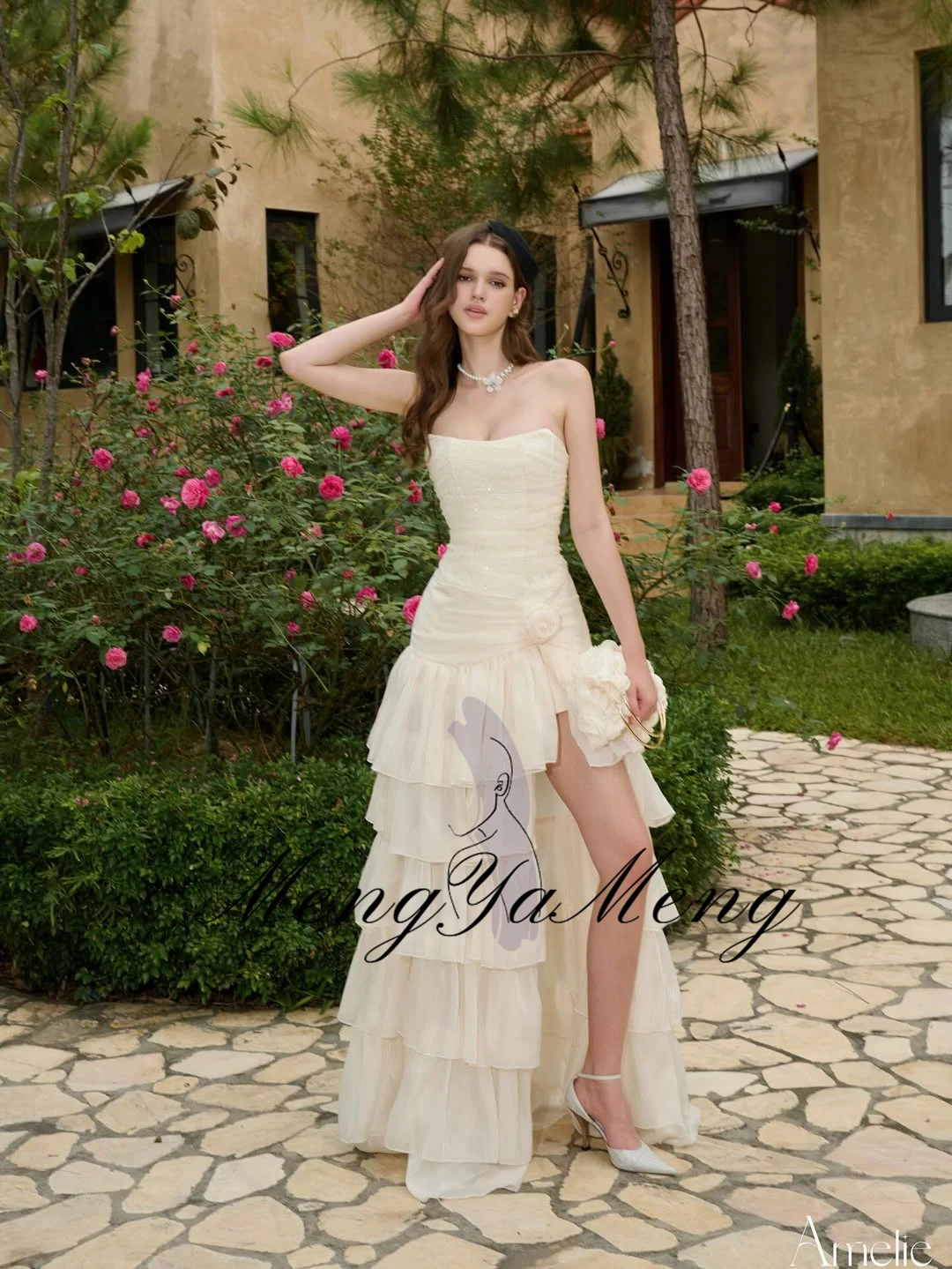 ชุดราตรีทรงเอไลน์แบบไม่มีสาย แบรนด์ ZHUISHU สำหรับงานปาร์ตี้ ผ่าข้างสูง ชุดราตรียาวสำหรับงานพรอม สามารถสั่งตัดได้ ชุดราตรีออกงานอย่างเป็นทางการ ปี 2026