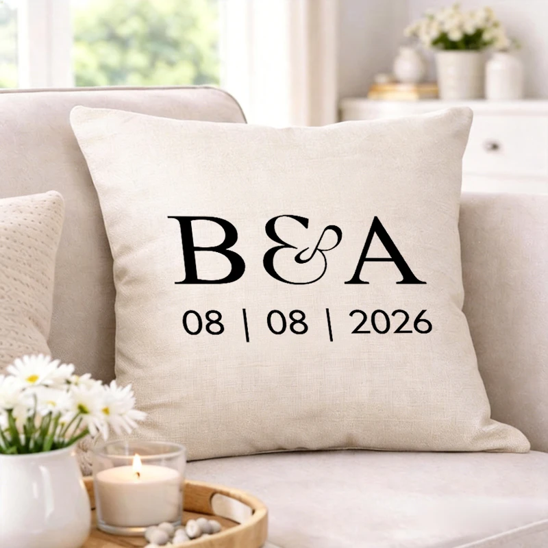 Personalized Pillowcases Not Included Pillow Custom Linen Pillowcase Decorative Pillowcases 40x40 and 45x45 Wedding Gift
