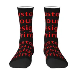 Custom Your Design Socks Women Men Warm 3D Printing Customized Logo Printed Football Sports Socks