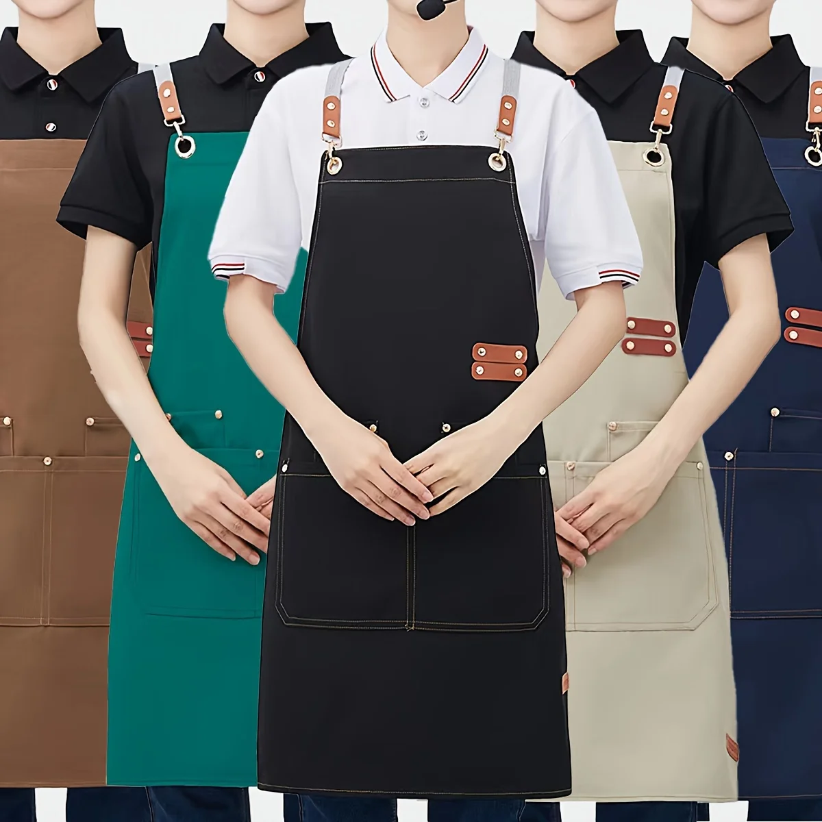 Adjustable Canvas Kitchen Apron With Large Pockets For Cooking And Baking - Perfect Chef Bib Apron For Home And Professional Use